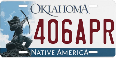 OK license plate 406APR