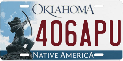 OK license plate 406APU