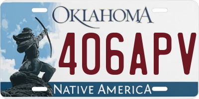 OK license plate 406APV