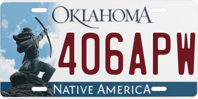 OK license plate 406APW