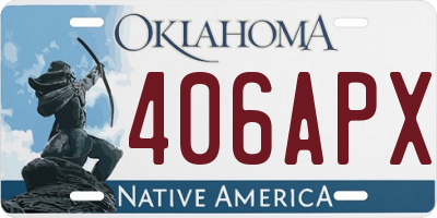 OK license plate 406APX