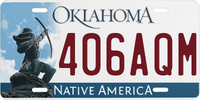 OK license plate 406AQM