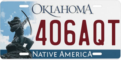 OK license plate 406AQT