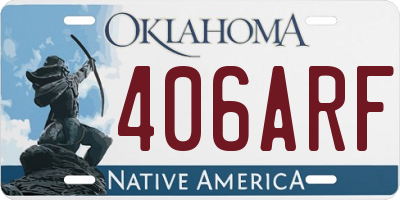 OK license plate 406ARF