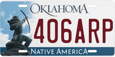 OK license plate 406ARP