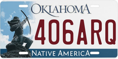 OK license plate 406ARQ
