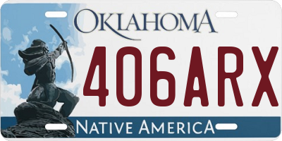 OK license plate 406ARX
