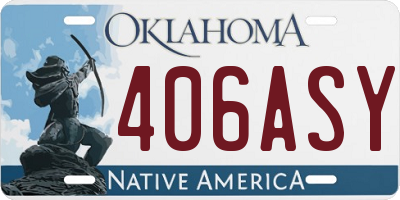 OK license plate 406ASY
