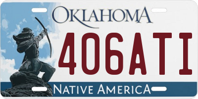 OK license plate 406ATI
