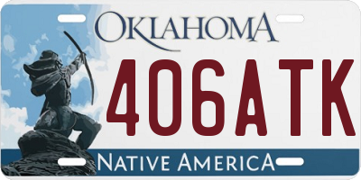 OK license plate 406ATK