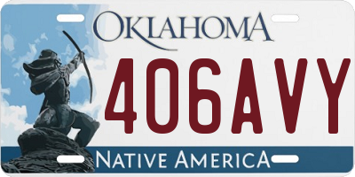 OK license plate 406AVY