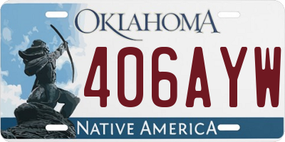 OK license plate 406AYW