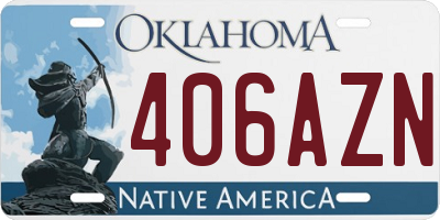 OK license plate 406AZN