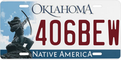 OK license plate 406BEW