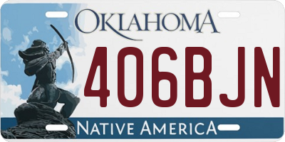 OK license plate 406BJN