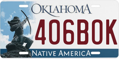 OK license plate 406BOK