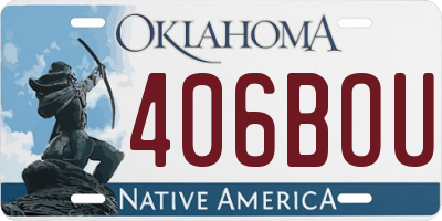 OK license plate 406BOU