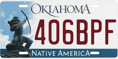 OK license plate 406BPF