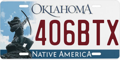 OK license plate 406BTX