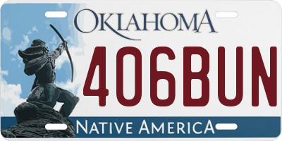 OK license plate 406BUN