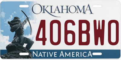 OK license plate 406BWO