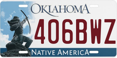 OK license plate 406BWZ