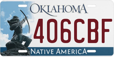 OK license plate 406CBF