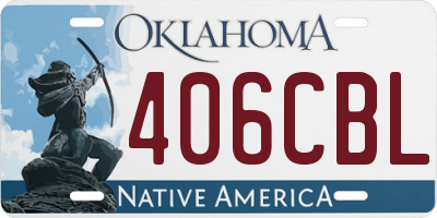 OK license plate 406CBL