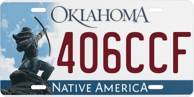 OK license plate 406CCF