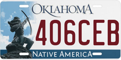 OK license plate 406CEB