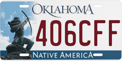 OK license plate 406CFF