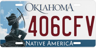 OK license plate 406CFV