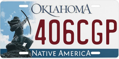OK license plate 406CGP