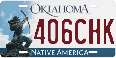 OK license plate 406CHK