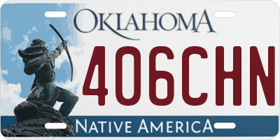 OK license plate 406CHN
