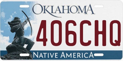 OK license plate 406CHQ