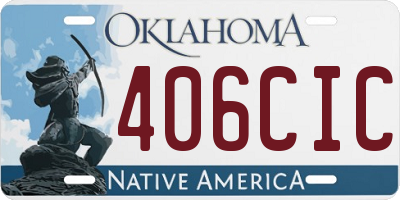 OK license plate 406CIC