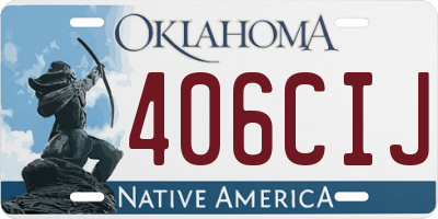 OK license plate 406CIJ