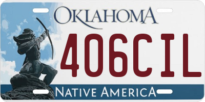 OK license plate 406CIL