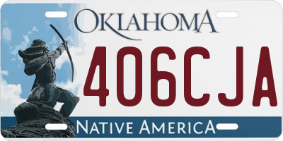 OK license plate 406CJA