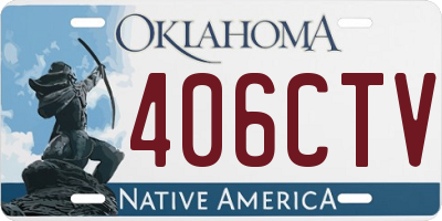 OK license plate 406CTV
