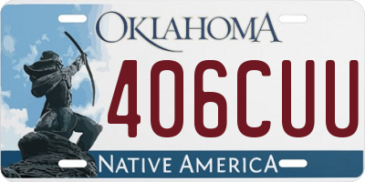 OK license plate 406CUU