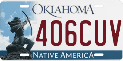 OK license plate 406CUV