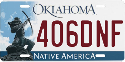 OK license plate 406DNF