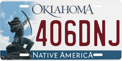 OK license plate 406DNJ