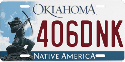 OK license plate 406DNK