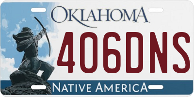 OK license plate 406DNS