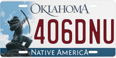 OK license plate 406DNU