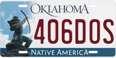 OK license plate 406DOS