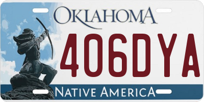 OK license plate 406DYA